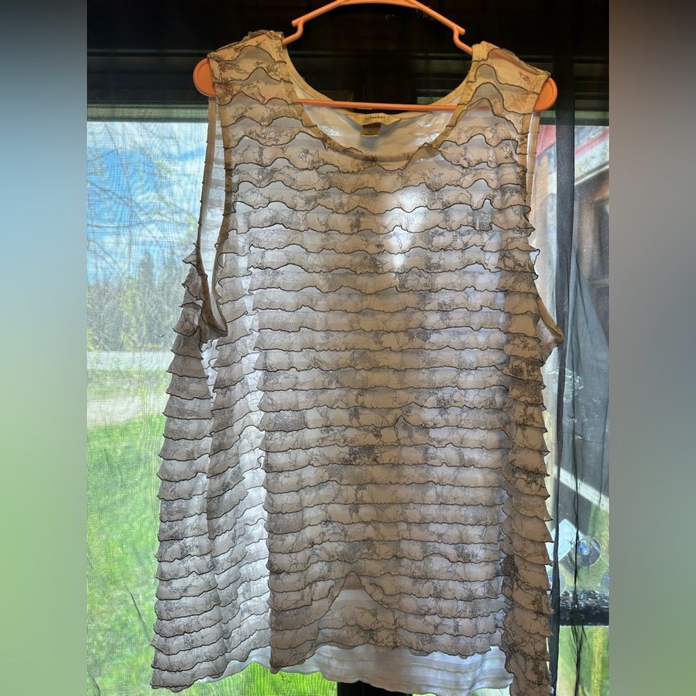 CJ banks Ruffles and shimmer tank